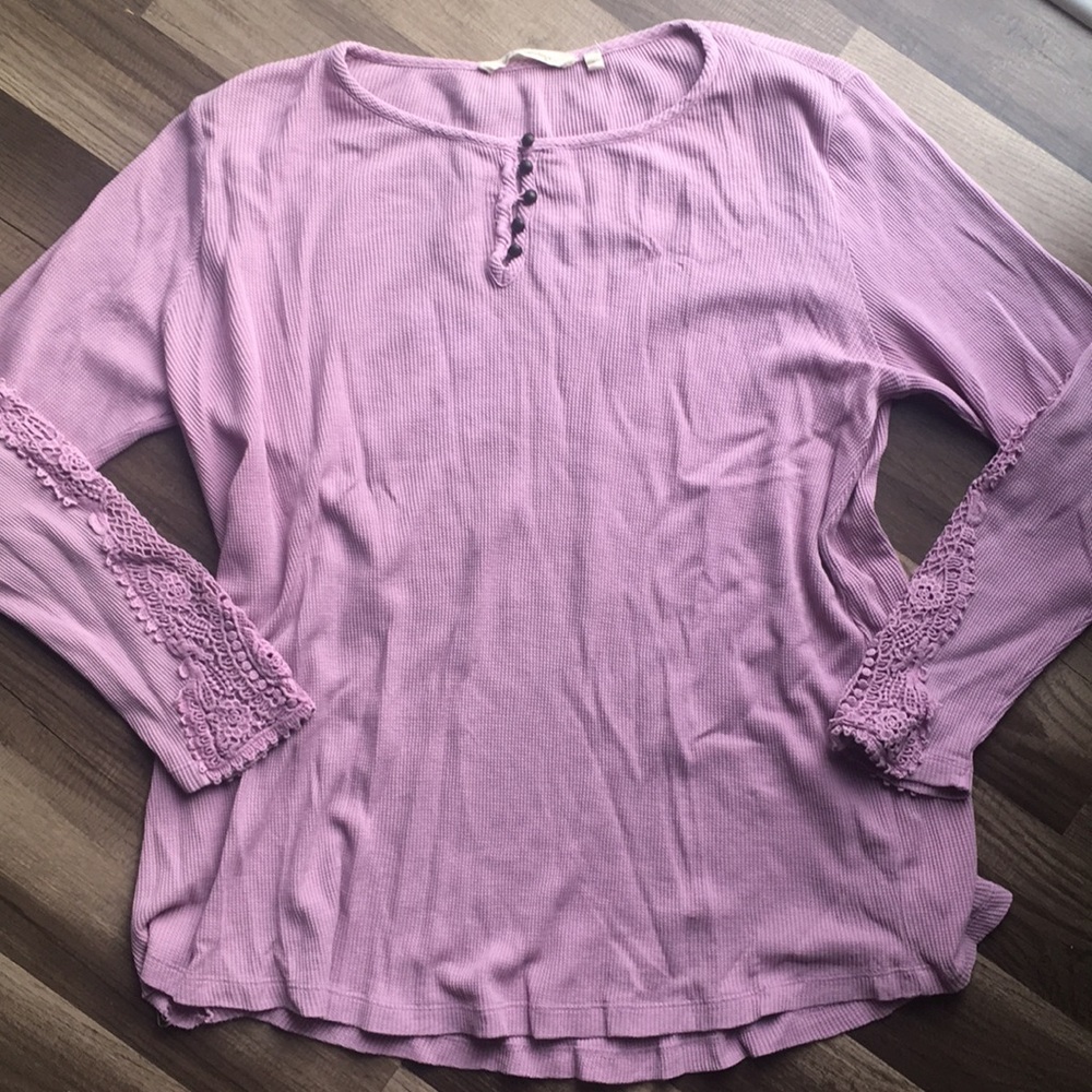 Soft surroundings purple thermal long sleeves top
